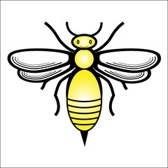 SMILING BEE VECTOR ART DESIGN WASP abeille guêpe vecteur 1