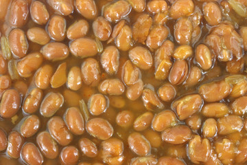 Close view of baked beans
