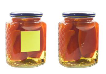 Pickled peper in jar