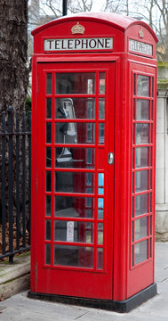 A typical London red phone booth