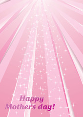 Vector background with strips and stars for Mother`s day