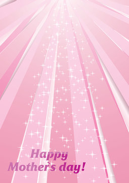 Vector background with strips and stars for Mother`s day