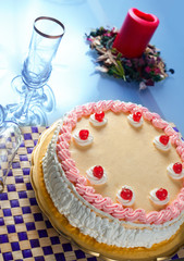 Birthday Strawberry and Cream Cake