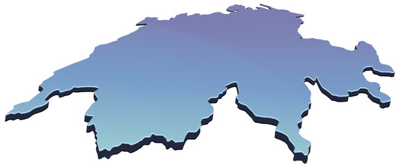 Carte de Suisse 3D bleu (détouré)