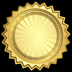 Golden round frame (vector)