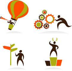 Collection of abstract people logos - 1