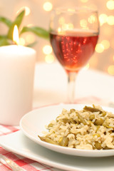 Vegetarian dinner with a serving