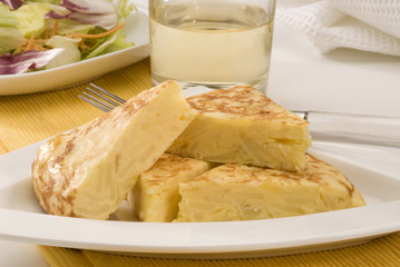 Spanish cuisine. Potatoes omelet.