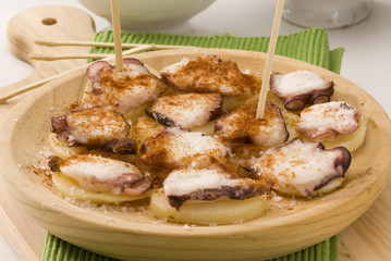 Spanish cuisine. Octopus Galician style.