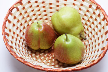 Forelle Pears in Basket