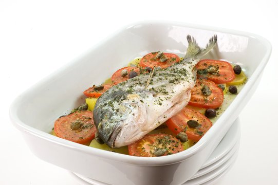 orata al forno alla ligure