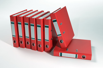 Group of ring binders isolated including clipping path