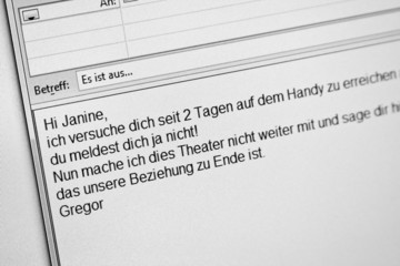 Trennung einer Beziehung per email