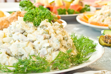 Russian salad - Banquet in the restaurant