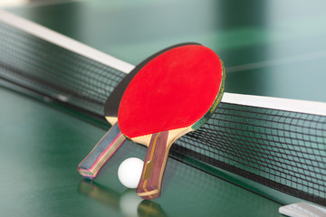 Table tennis rackets and ball