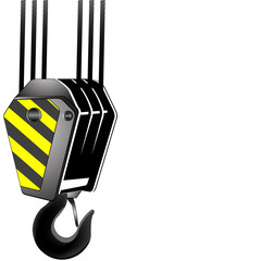 crane hook with room for text, isolated