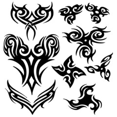 vector illustration tattoo design set
