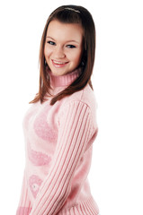 Obraz premium Young charming brunette in a sweater