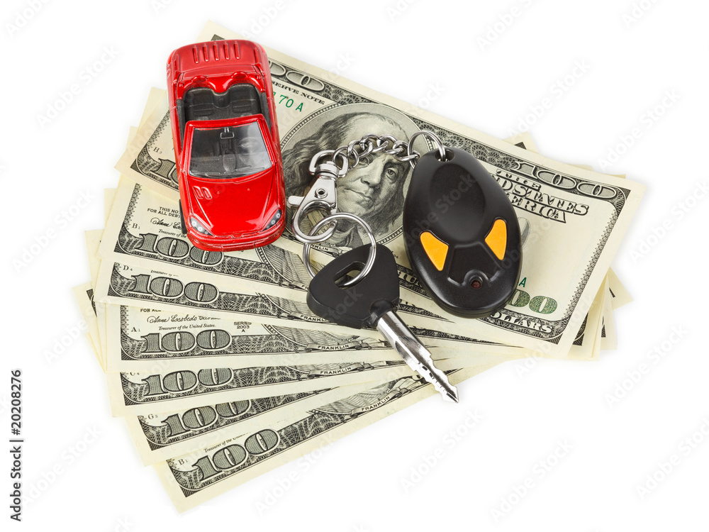 Sticker Toy car, keys and money