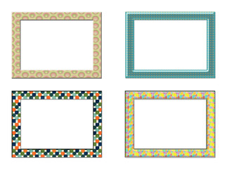 Collection decorative photo frameworks.