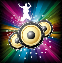 cool music colorful disco background with jumper