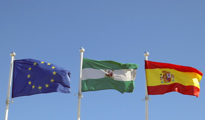 Flags Spain and Andalucia