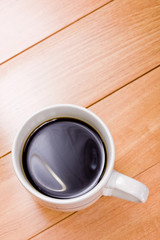 A cup of freshly brewed black coffee