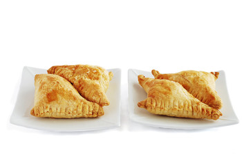 Fresh pies on a plate