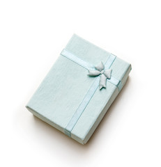 blue gift box or ribbon isolated on white background