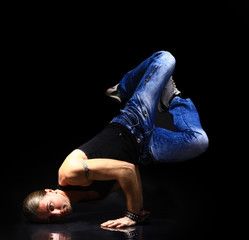 stylish and cool breakdance style dancer posing.