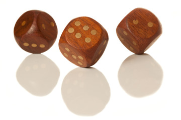 The die is cast on white isolated background