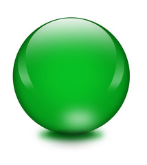 Green orb on white background