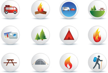camping and outdoor icon set