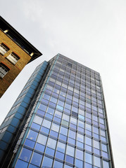 new and old office buildings