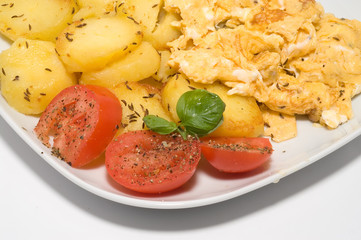 Bratkartoffeln mit Rührei