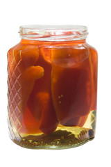 pickled pepper in open jar