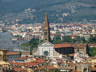 Fototapeta na wymiar Florence -The Santa Maria Novella seen from the Boboli Gardens