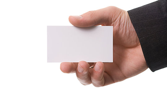 hand giving card
