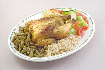 Baked Cornish Hen with Rice