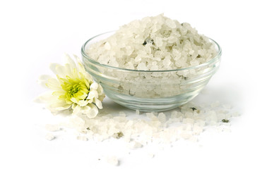 Bath sea salt with flower