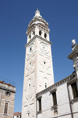 Fototapeta na wymiar Baroque bell tower - Santa Maria Formosa in Venice