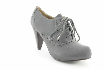 Escarpins à talons gris en cuir