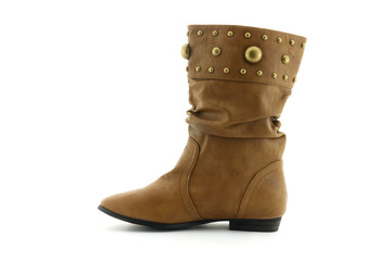 Bottes indiennes kaki en cuir