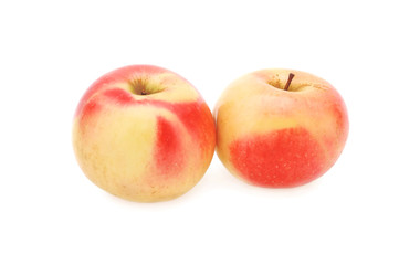 Two yellow-red apple Isolated on white