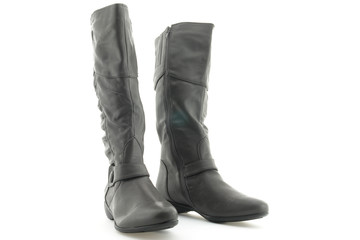 Bottes noires en cuir