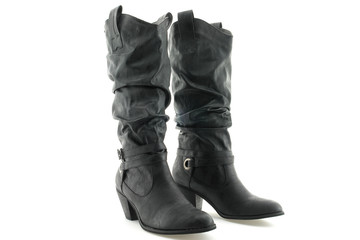 Bottines noires en cuir