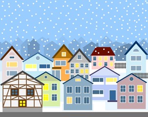 Naklejka premium Stadt im Winter