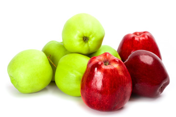 heap of green and red apples