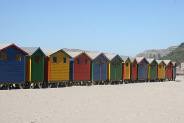 Naklejka premium Strandhütten südafrikanische Kapküste
