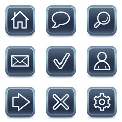 Basic web icons, mineral square buttons series